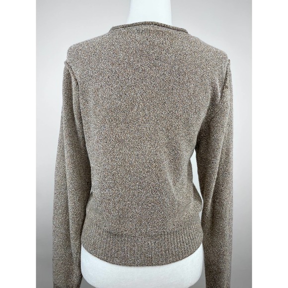 Free People Going for Gold Faux Wrap Sweater Metallic Large - Picture 8 of 12